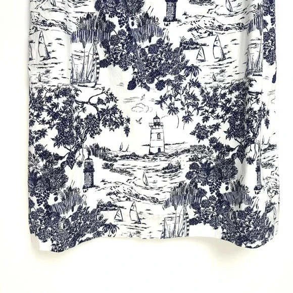 Vineyard Vines Pippa Poplin Dress Toile Navy White Sleeveless M - Picture 9 of 11